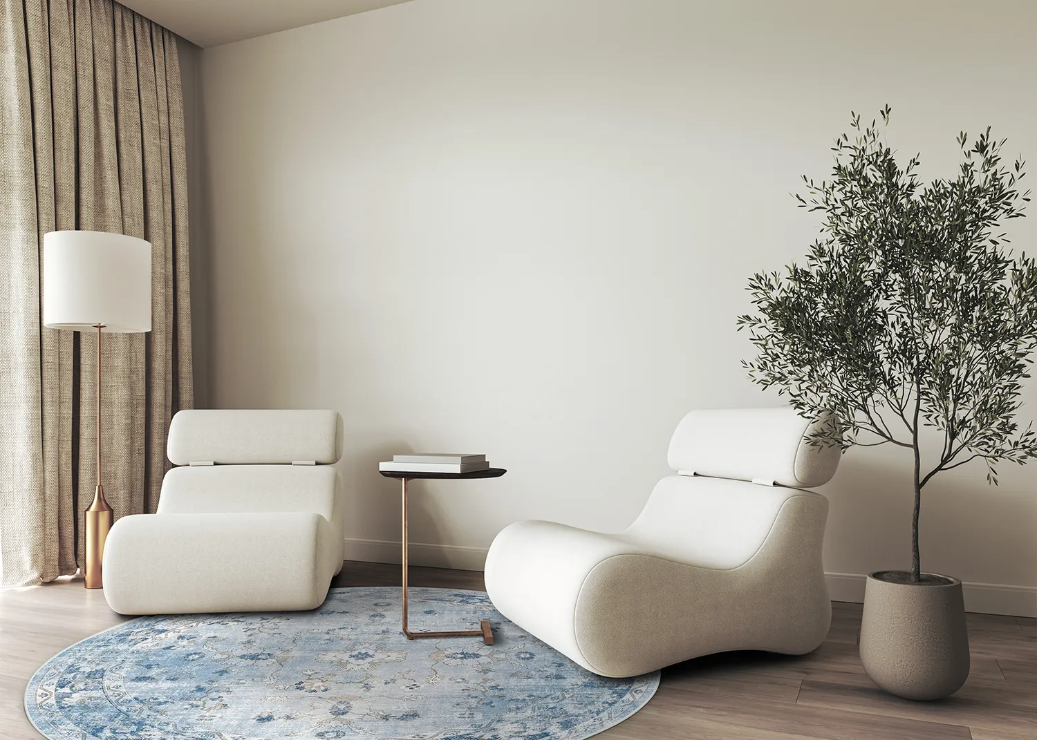 Runde tæpper - Gombalia (lyseblå)