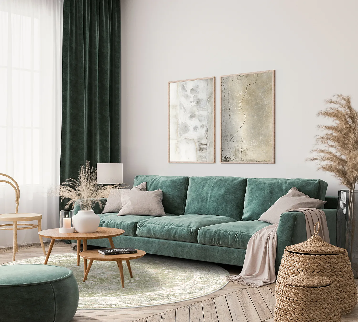 Runde tæpper - Gombalia (lysegrøn)