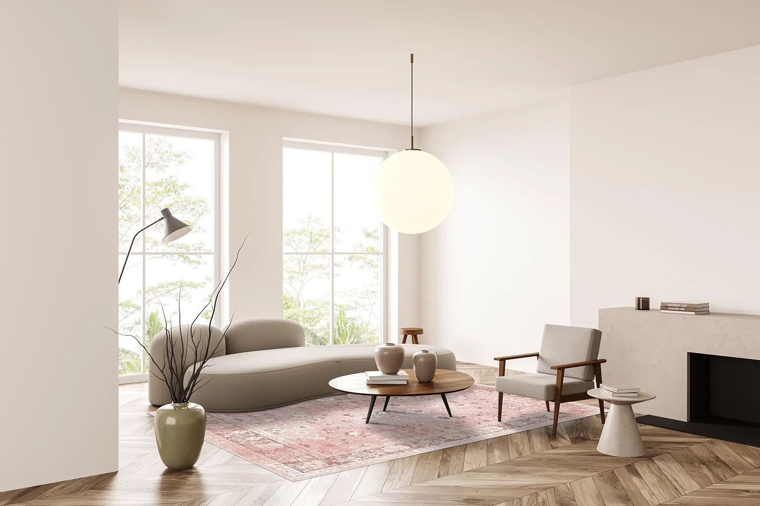 Wilton-tæppe - Gombalia (lyserød)