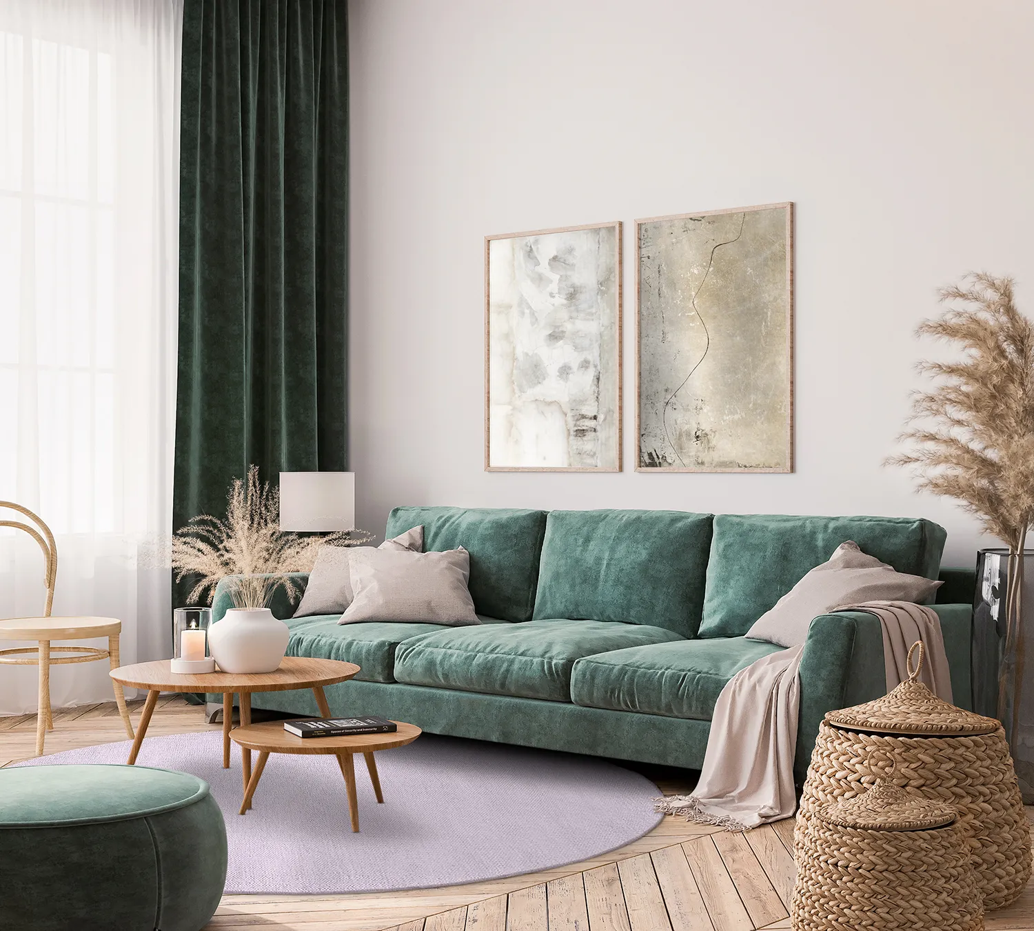 Runde tæpper - Hamilton (lys lilla)