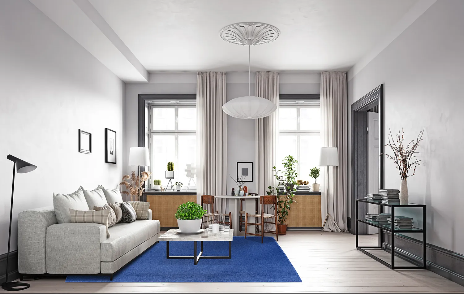 Uldtæppe - Hamilton (Classic Blue)