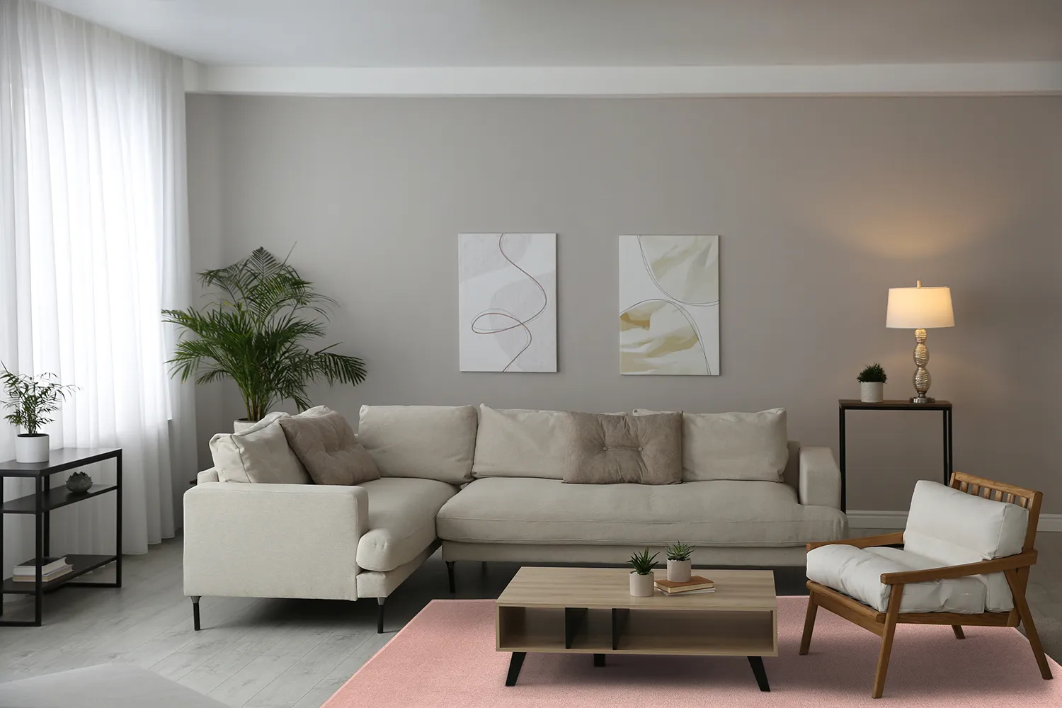 Uldtæppe - Hamilton (Coral Pink)