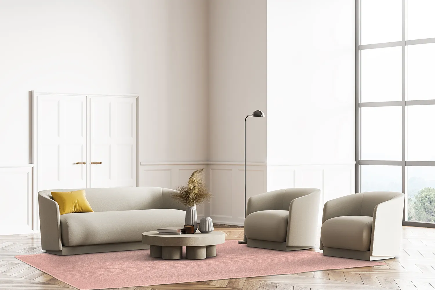 Uldtæppe - Hamilton (Coral Pink)