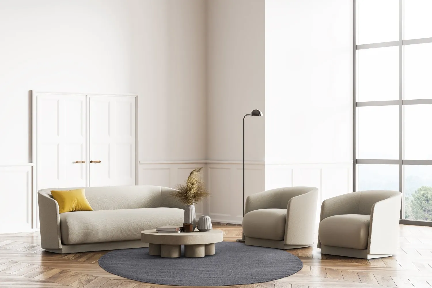 Runde tæpper - Hamilton (Asphalt)