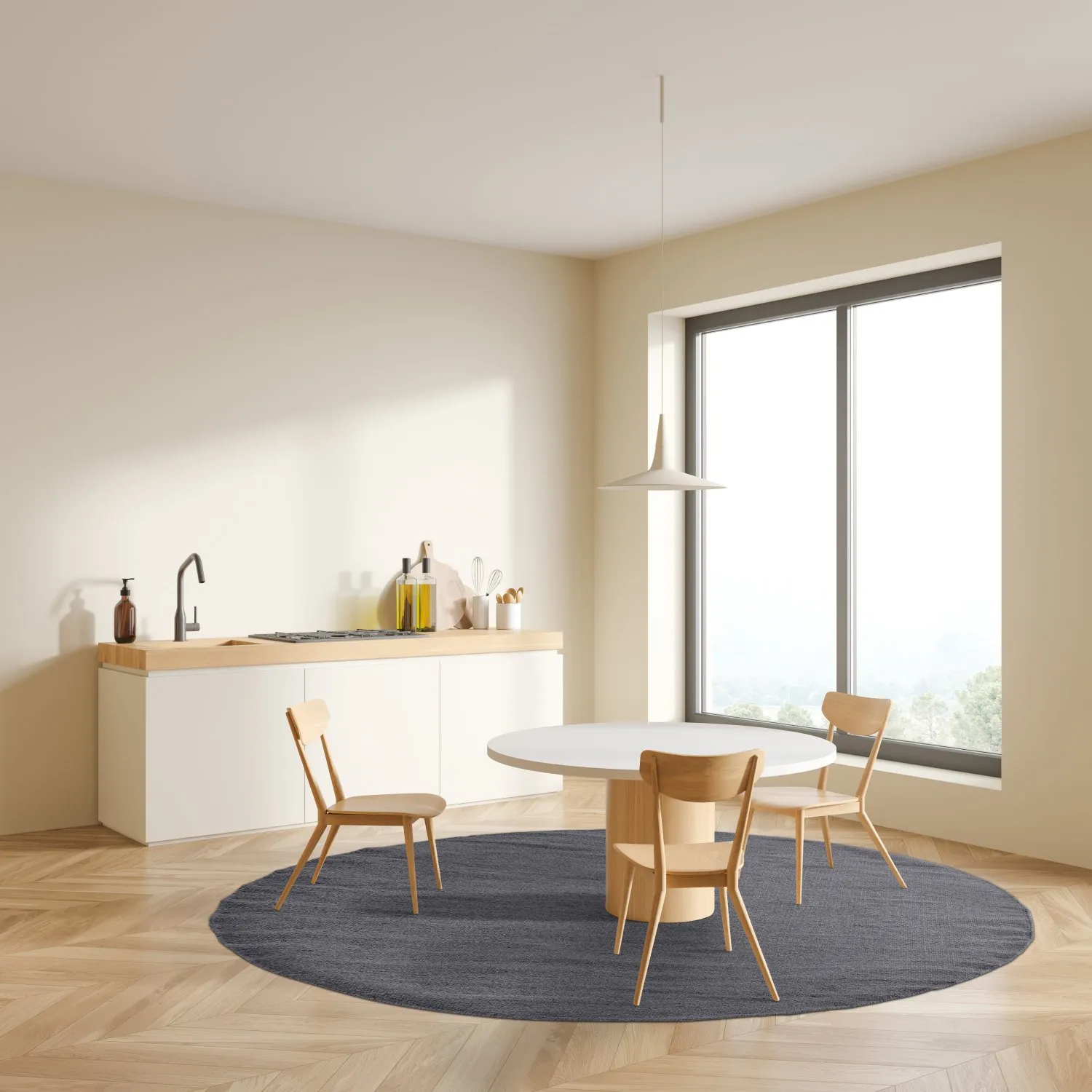 Runde tæpper - Hamilton (Asphalt)