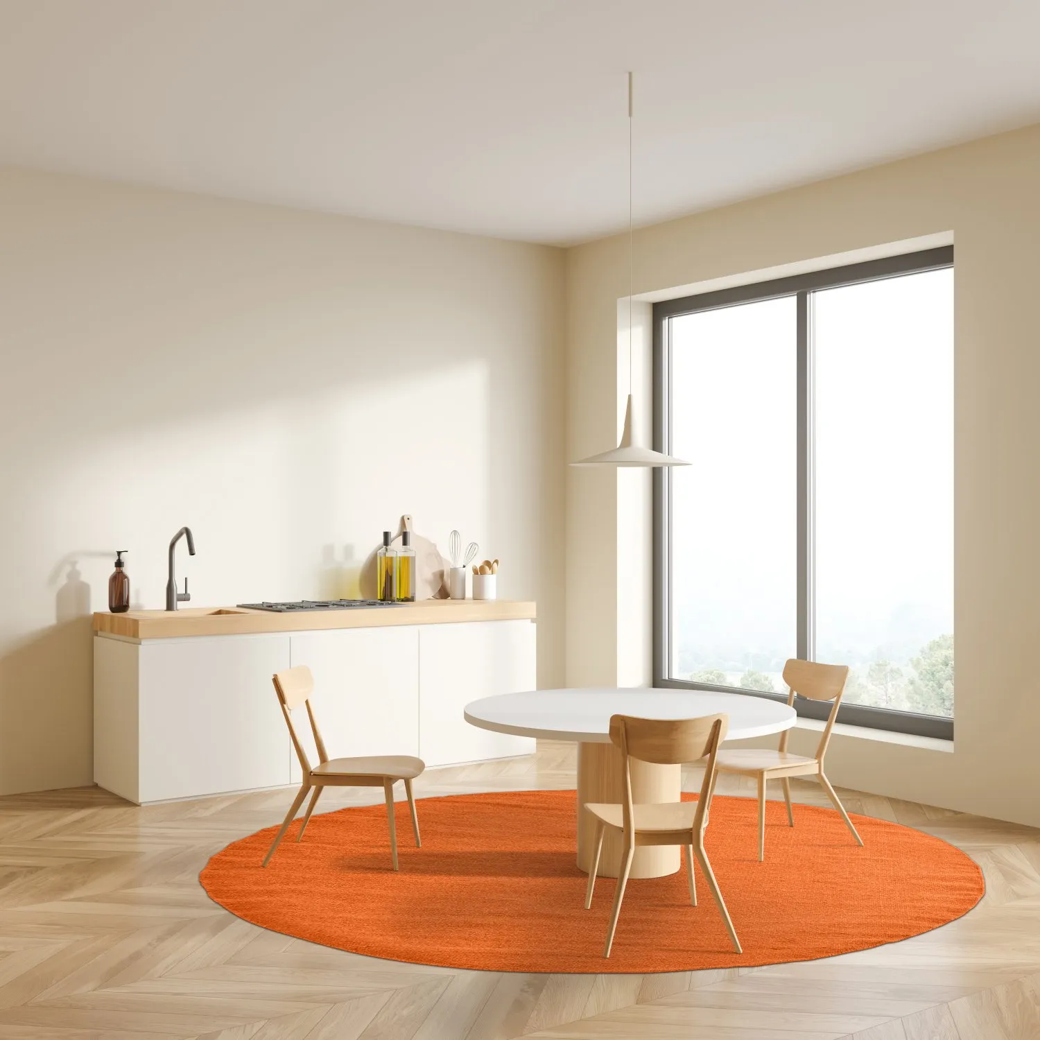 Runde tæpper - Hamilton (Orange Peel)