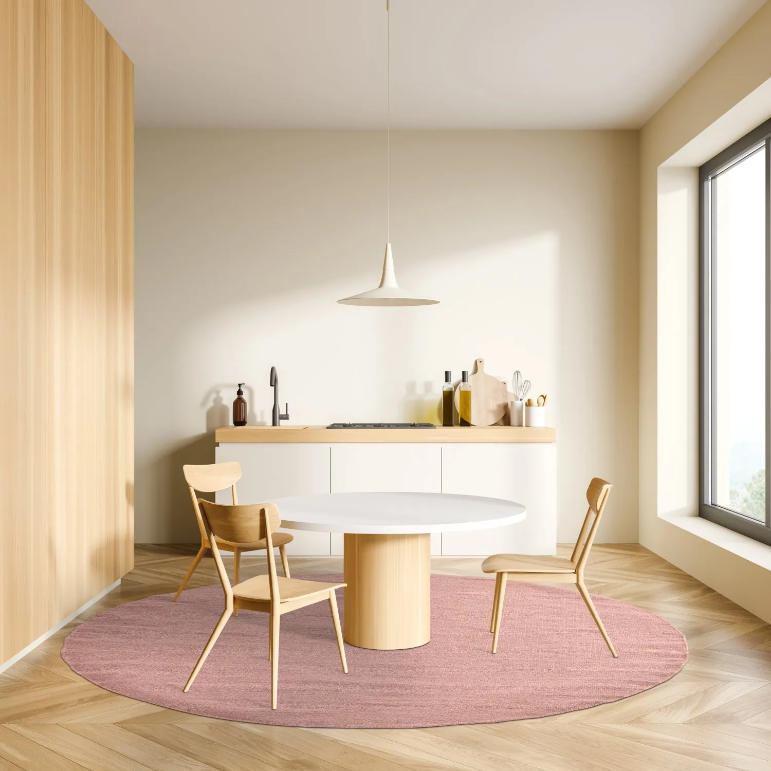 Runde tæpper - Hamilton (Coral Pink)