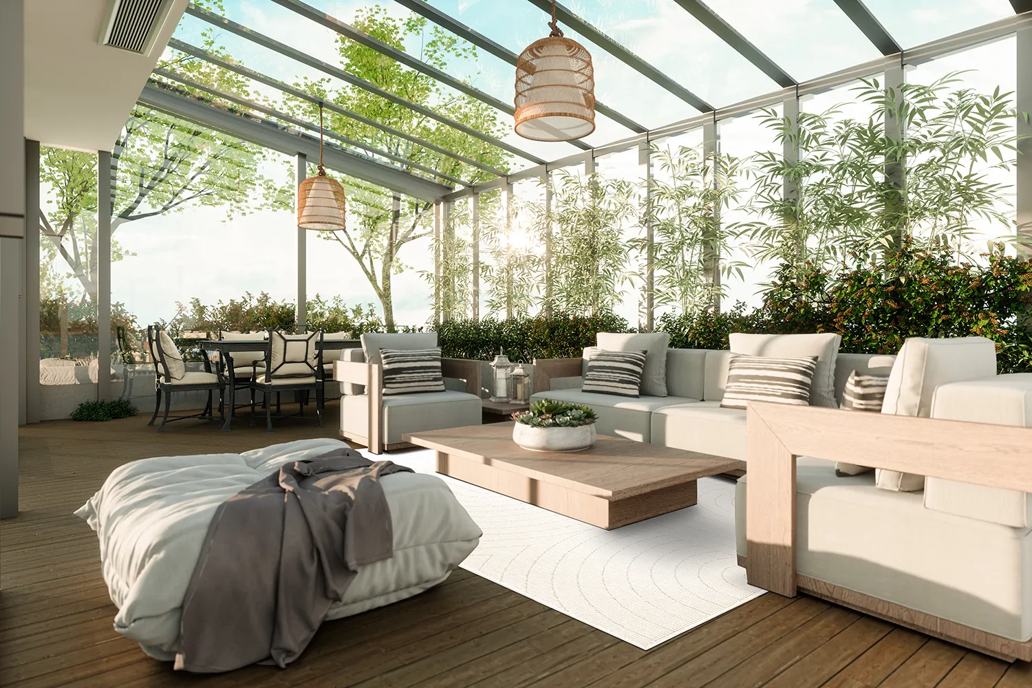 Tæpper til indendørs/udendørs brug - Hayden (offwhite)