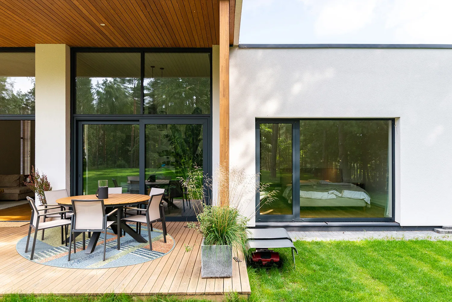 Runde tæpper - Indoor/Outdoor Trivia (blå/multi)