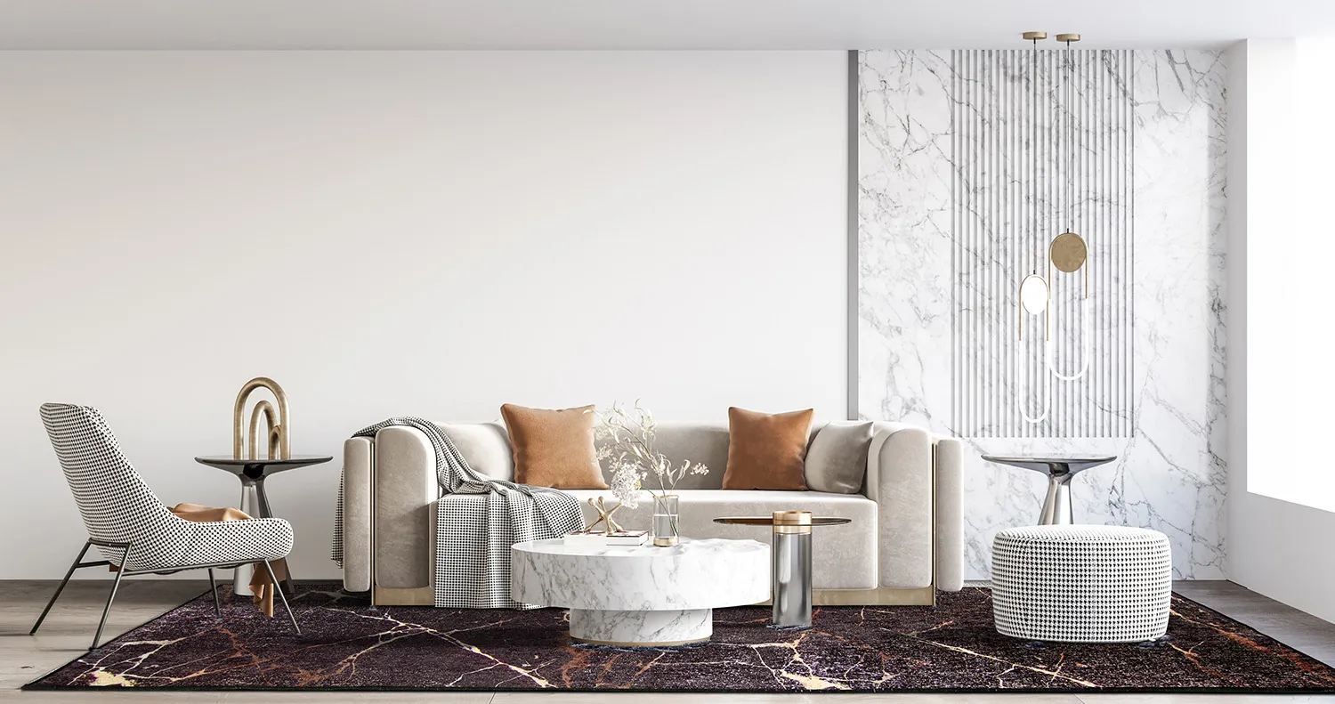 Wilton-tæppe - Nara (sort/guld)