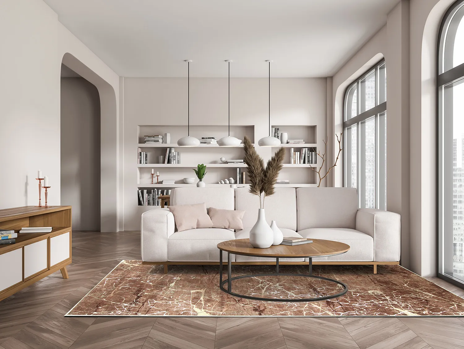 Wilton-tæppe - Alden (brun/guld)