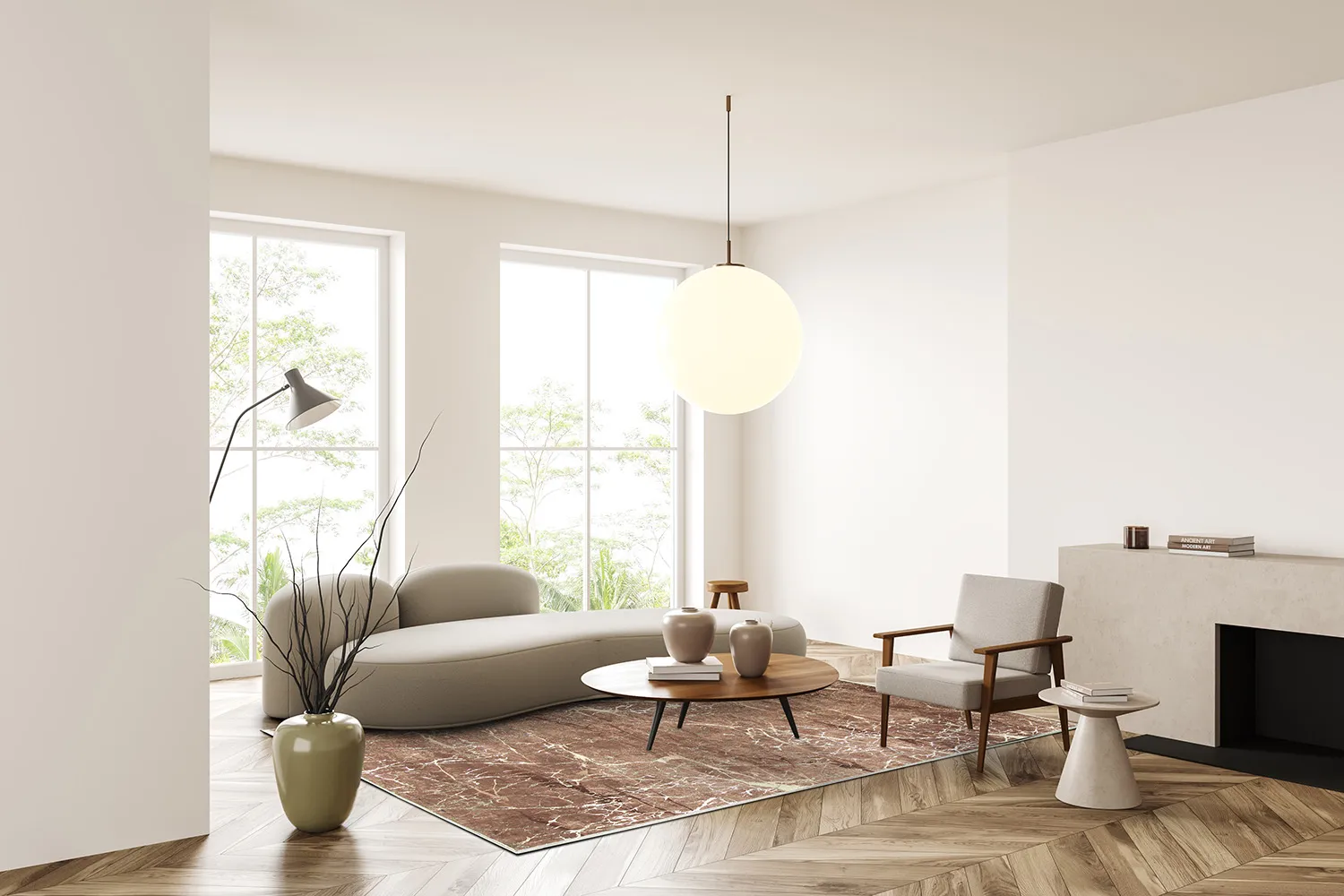 Wilton-tæppe - Alden (brun/guld)