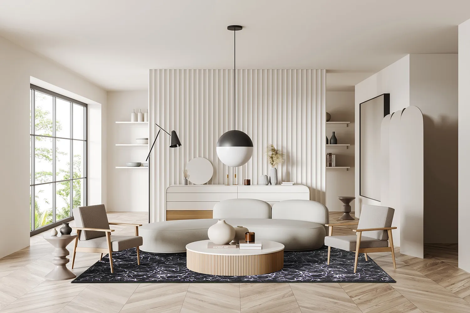 Wilton-tæppe - Zaria (sort/sølv)