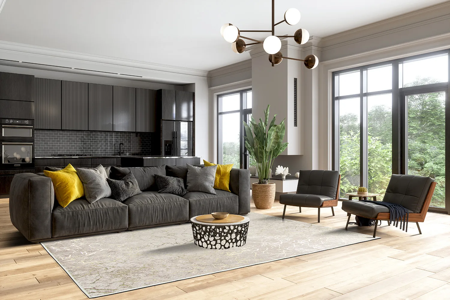 Wilton-tæppe - Zaria (lysebrun/guld)