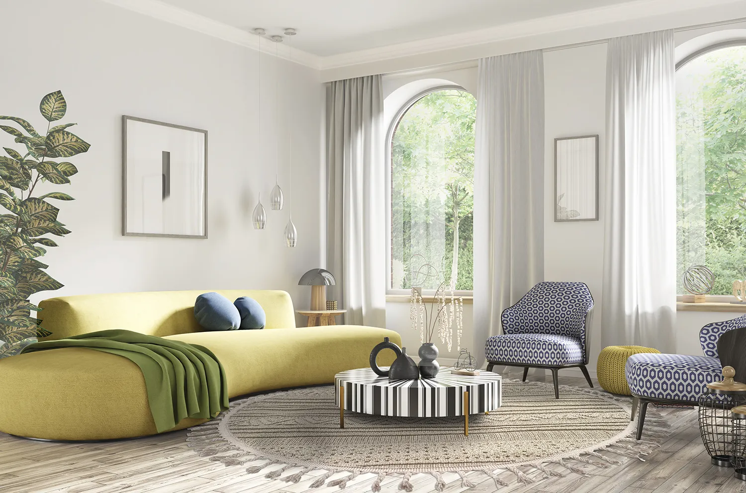 Runde tæpper - Indoor/Outdoor Athena (beige)