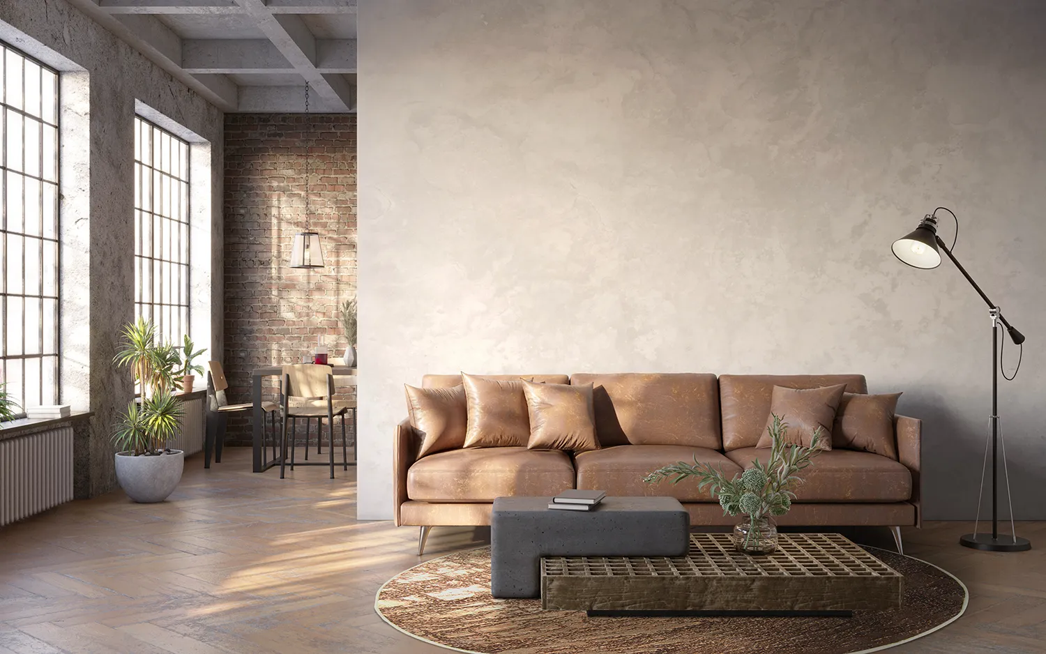 Rundt tæppe - Junes (guld)