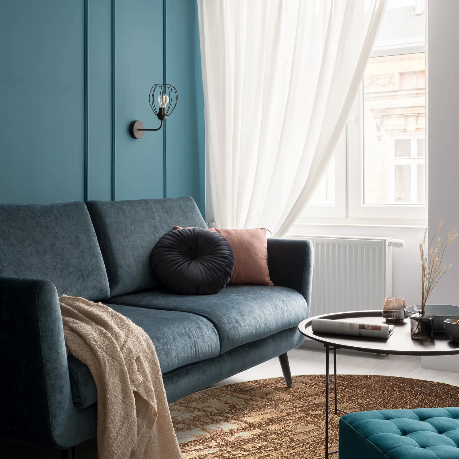 Rundt tæppe - Junes (guld)