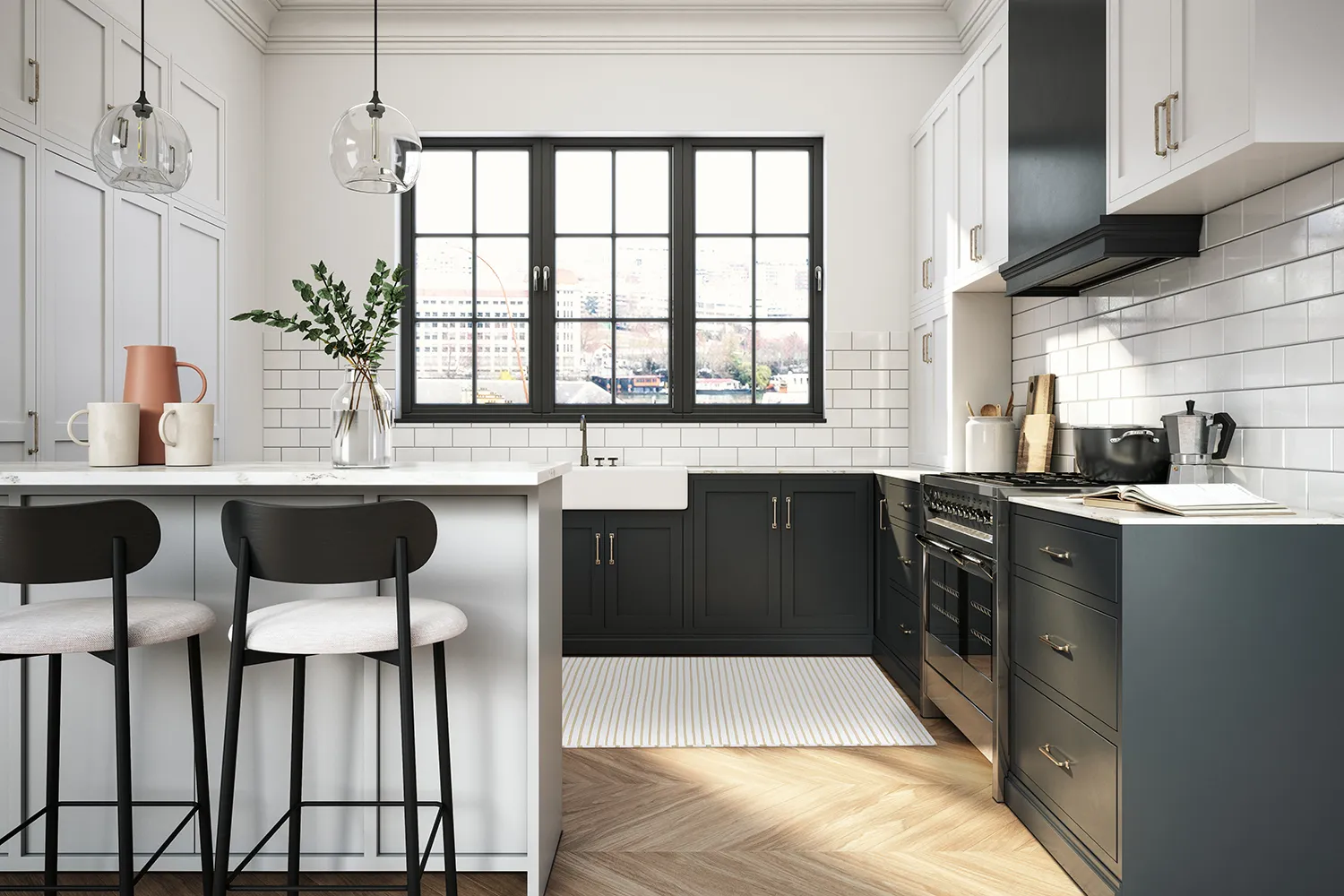 Plasttæpper - Kensington (beige/hvid)