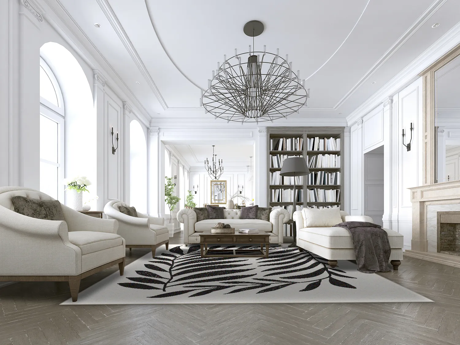 Wilton-tæppe - Betty (beige/sort)