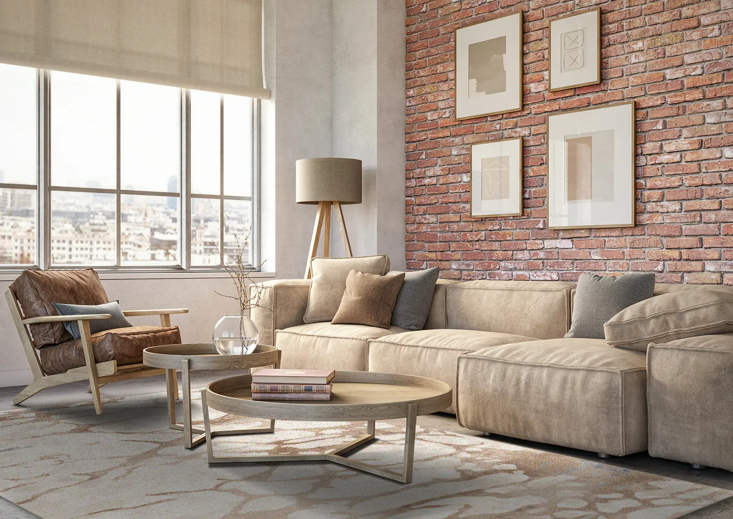 Wilton-tæppe - Chiara (beige/multi)