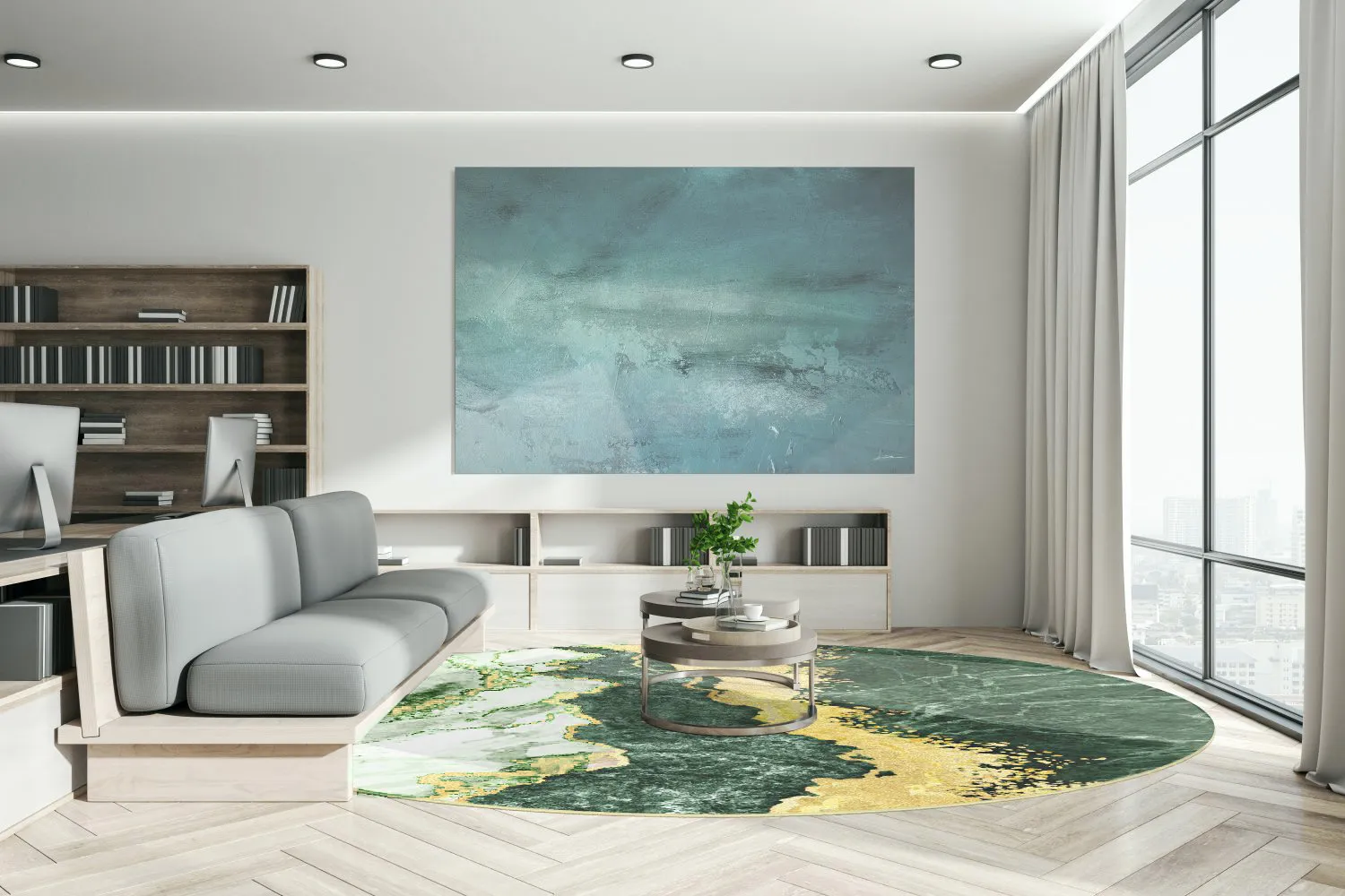 Runde tæpper - Padova (mint)