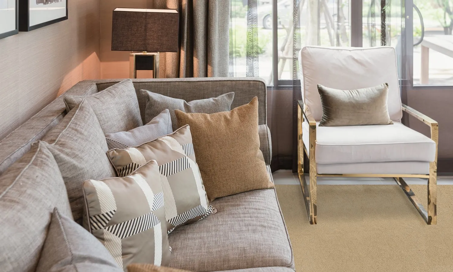 Uldtæppe - Hamilton (beige)