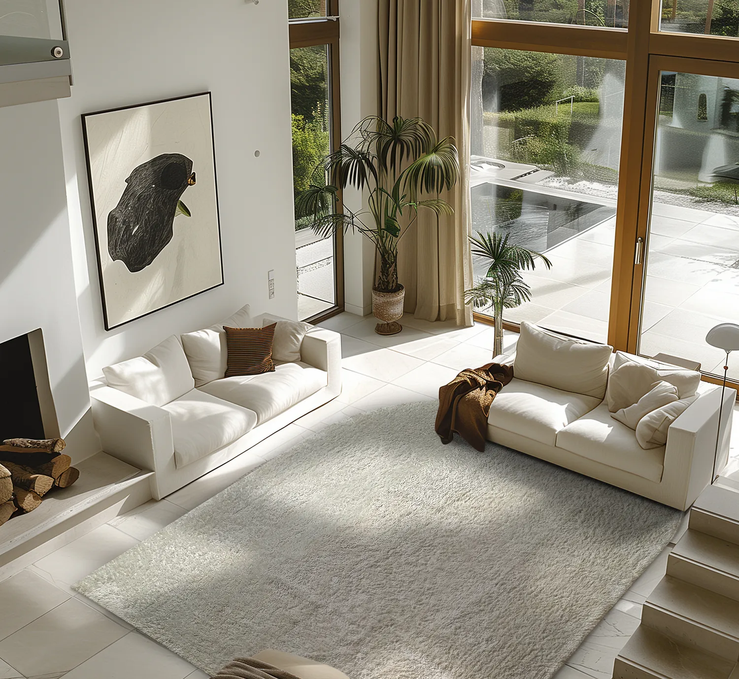 Ryatæpper - Sion Natural Cotton Shaggy (offwhite)