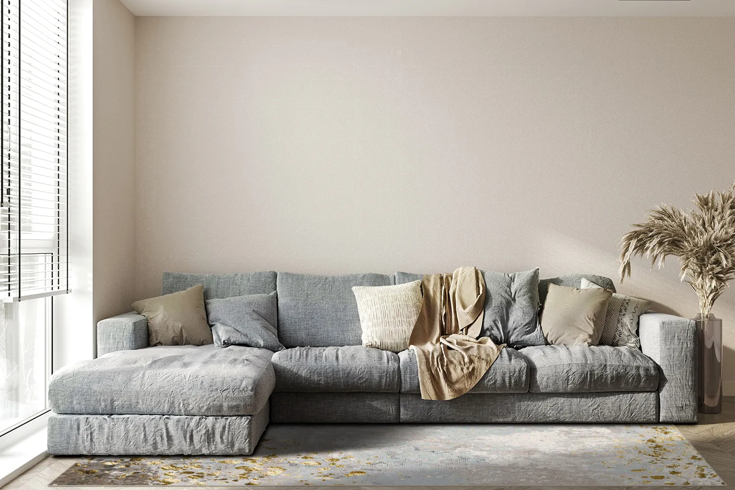 Wilton-tæppe - Maude (grå/guld)