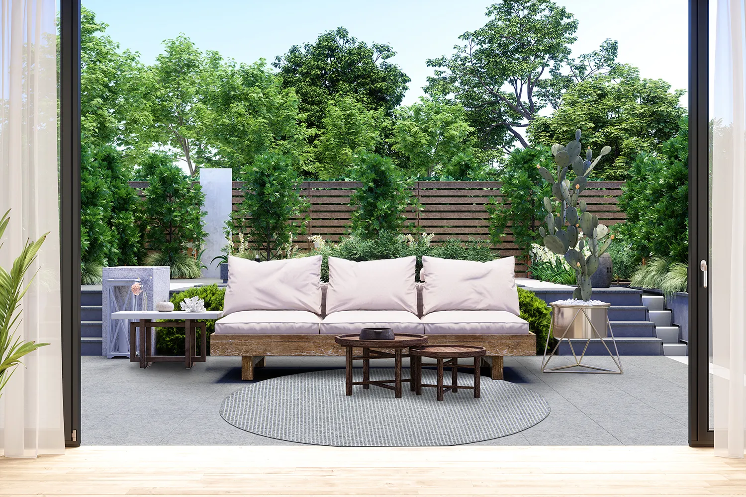 Rundt tæppe - Bergen (grå)