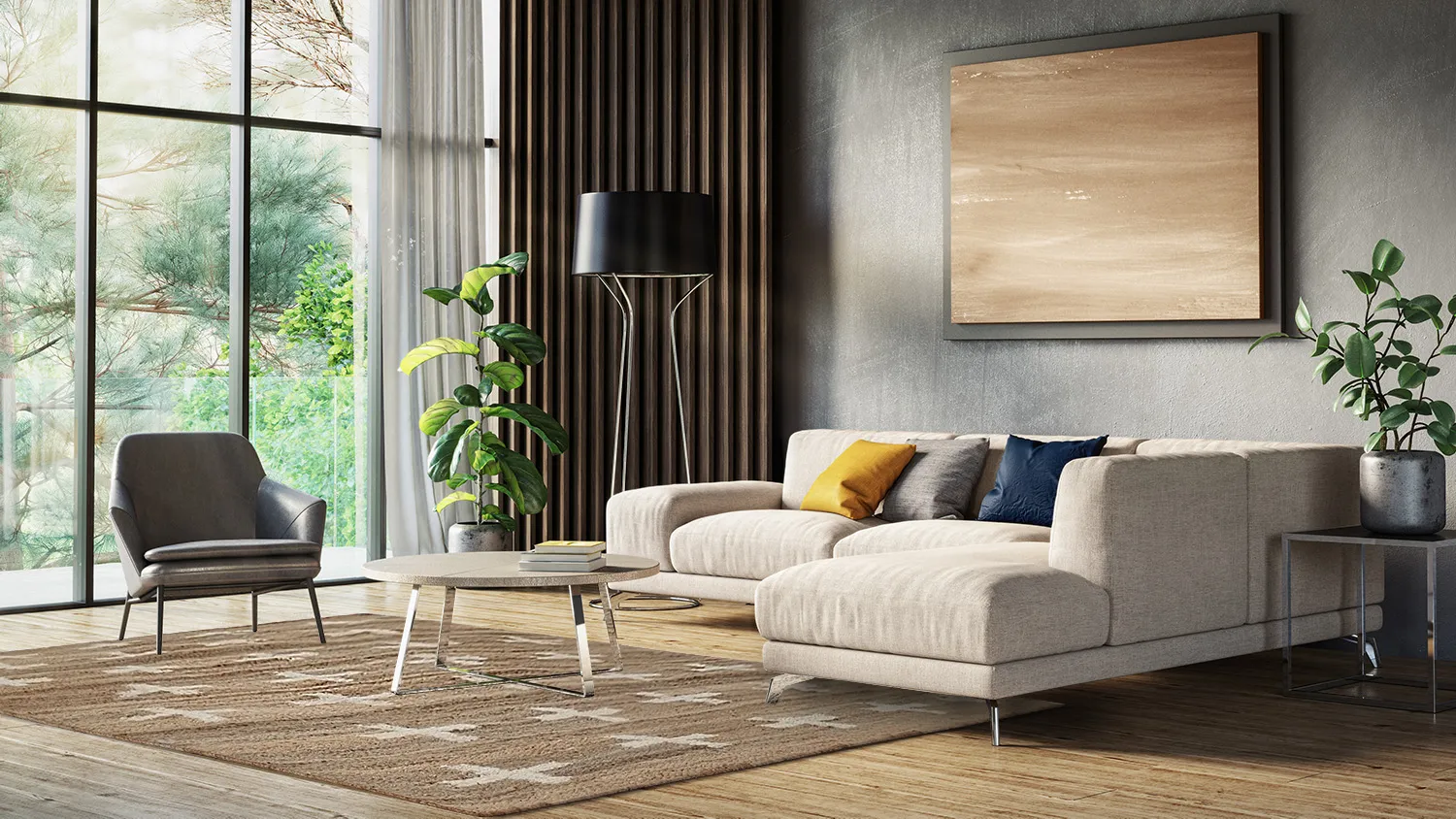 Uldtæppe - Palma (beige)