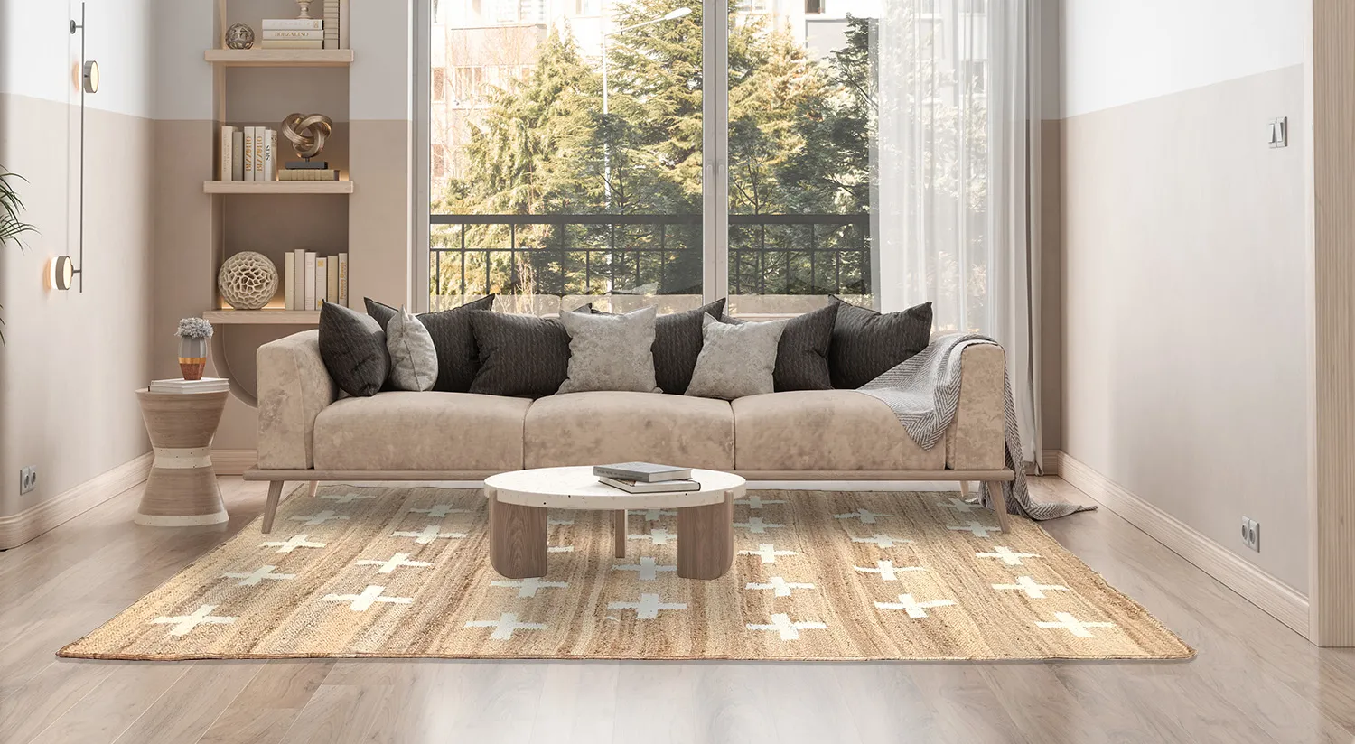 Uldtæppe - Palma (beige)