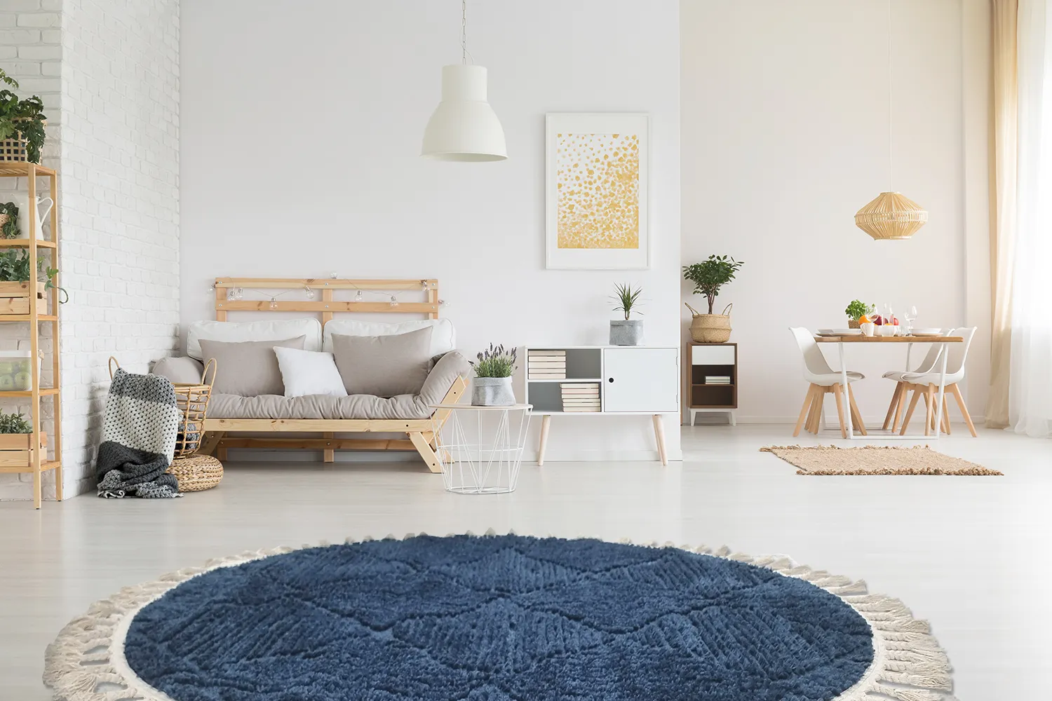 Runde tæpper - Dallas (blå)