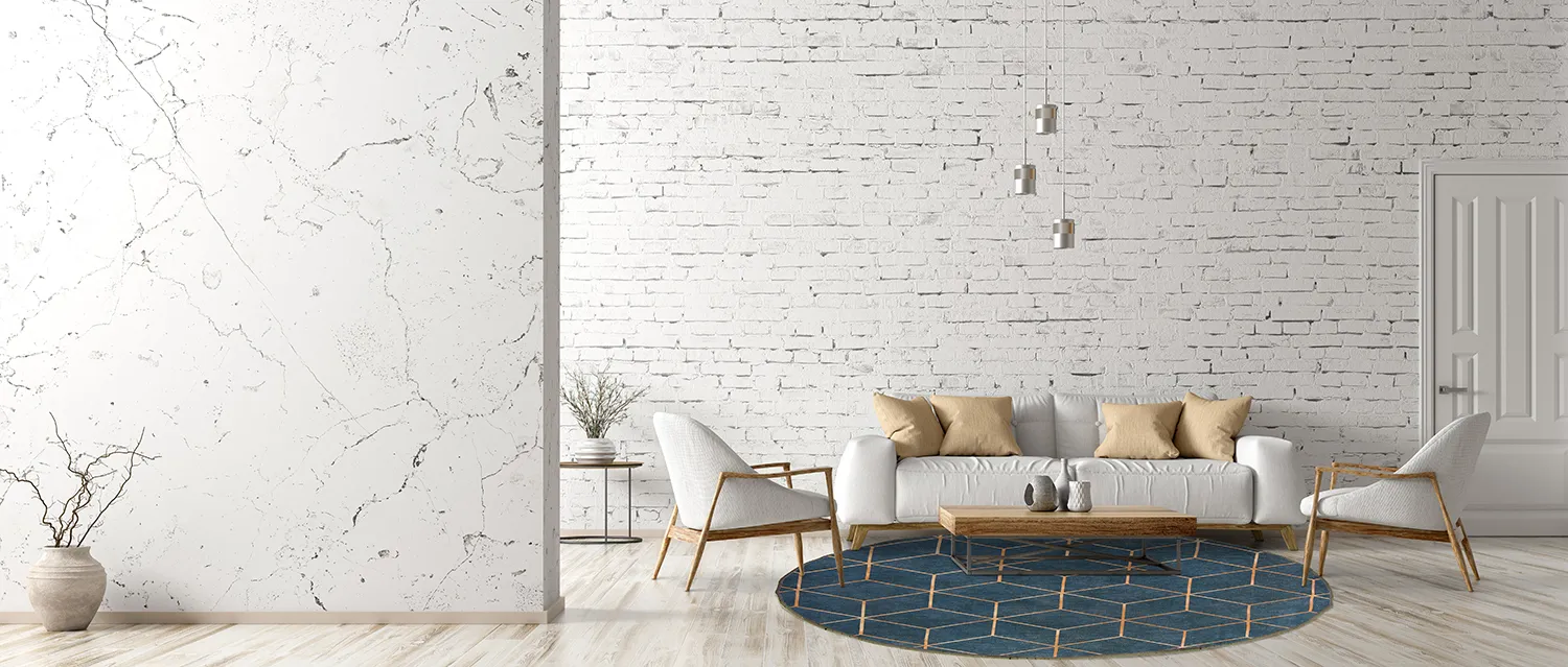 Rundt tæppe - Remy (blå)