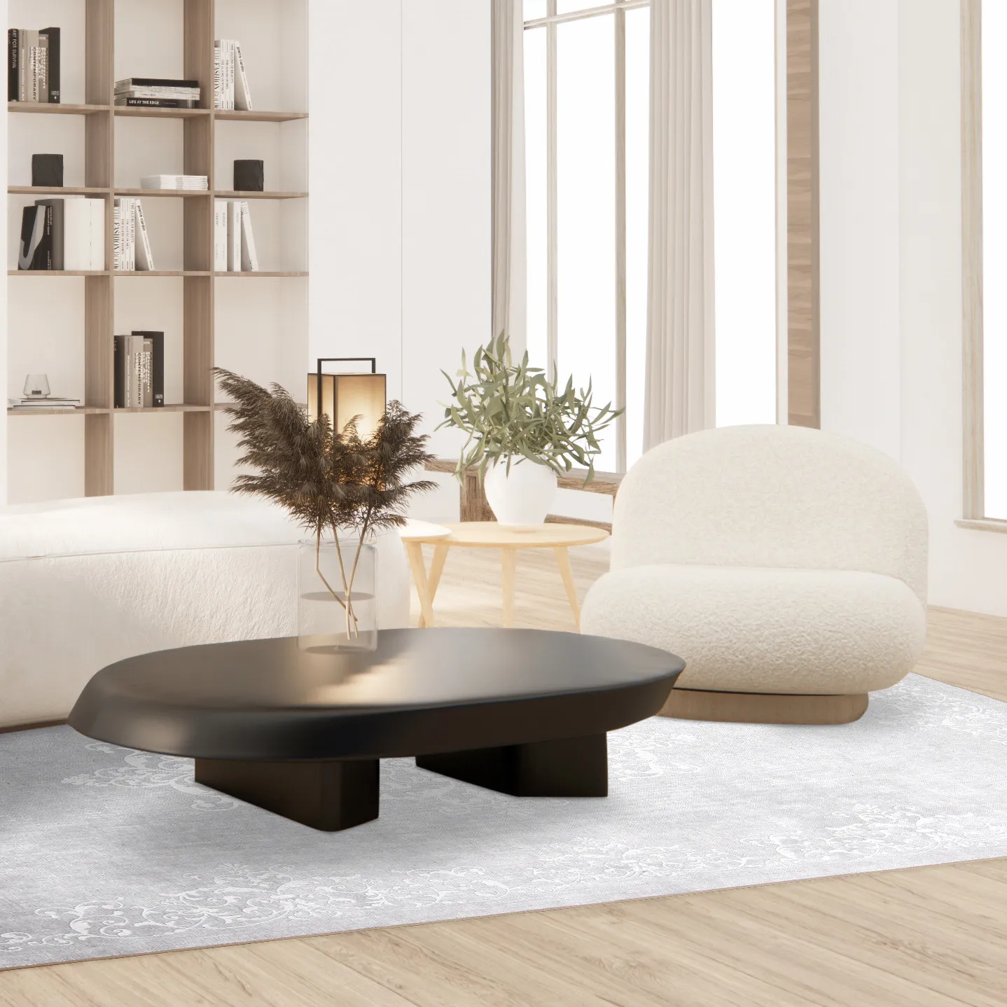 Wilton-tæppe - Santi (lysegrå/hvid)