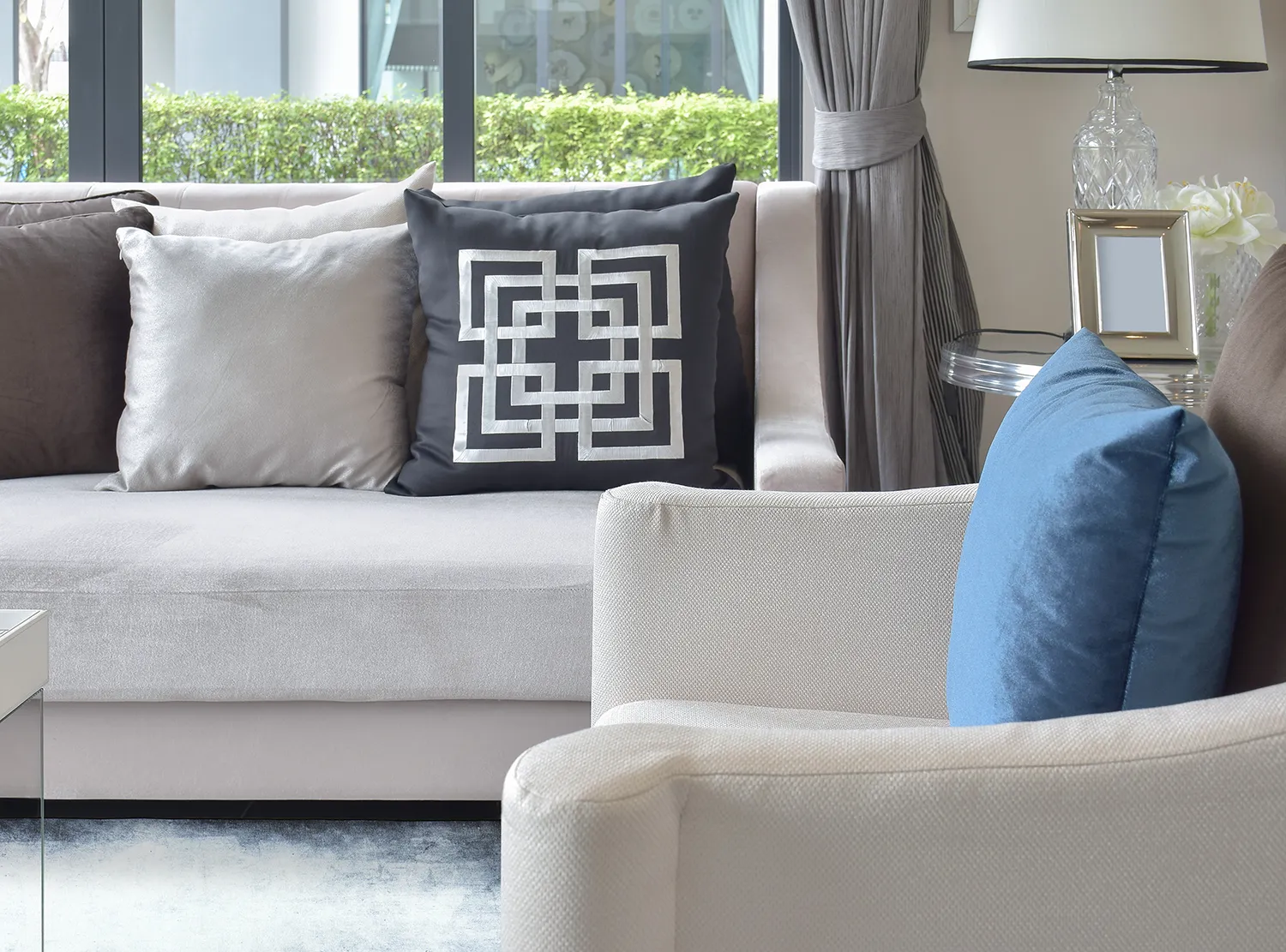 Wilton-tæppe - Rosia (blå/grå)