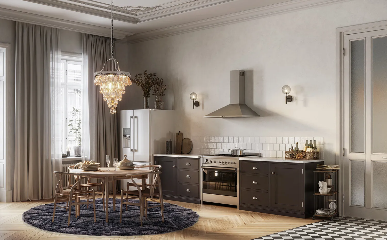 Runde tæpper - Rostock (sort)