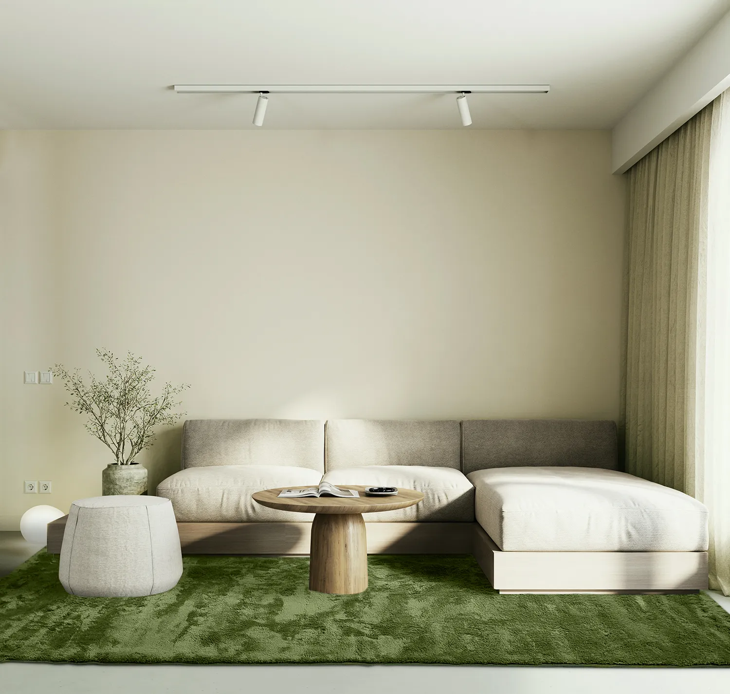 Ryatæpper - Aranga Super Soft Fur (olivengrøn)