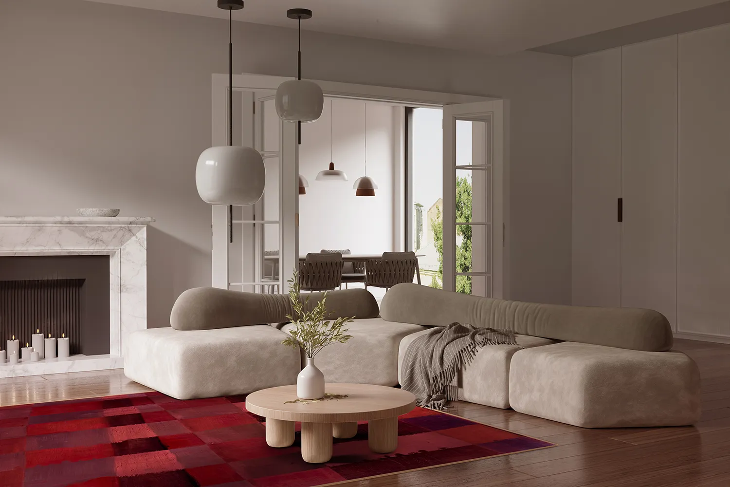 Wilton-tæppe - Samadet (rød)