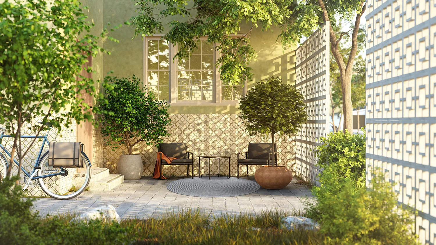 Rundt tæppe - Ferragudo (grå)