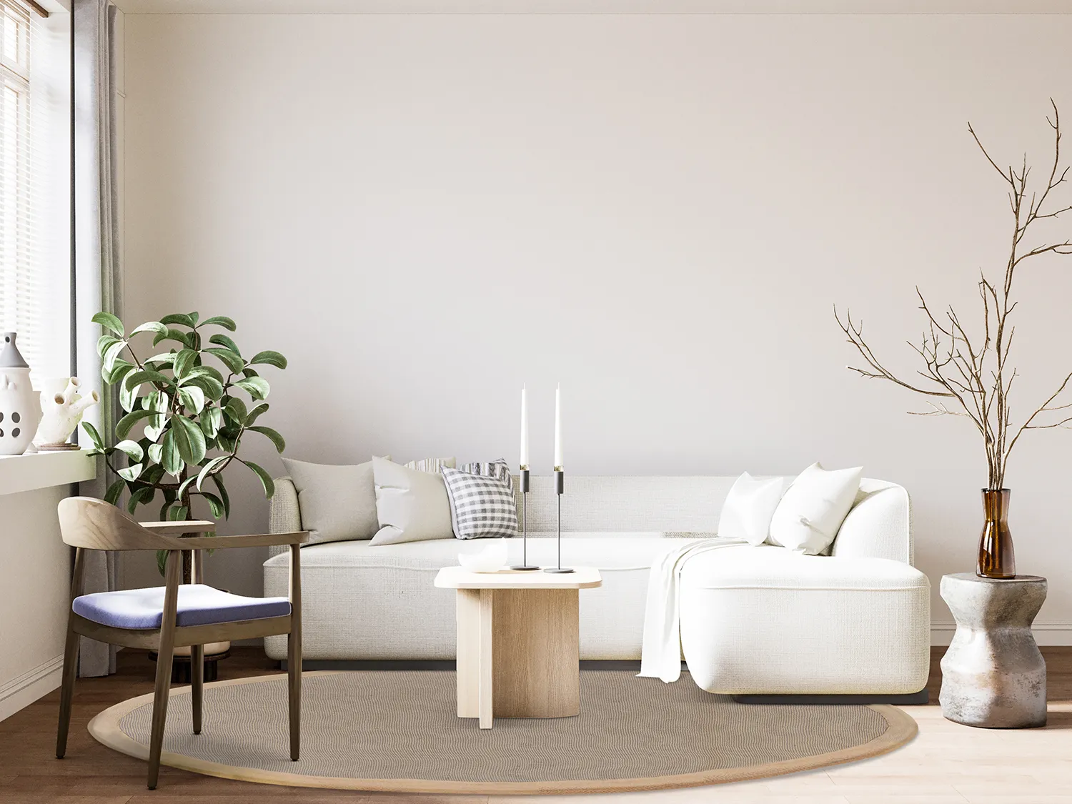 Runde tæpper (sisal) - Agave (lys taupe)