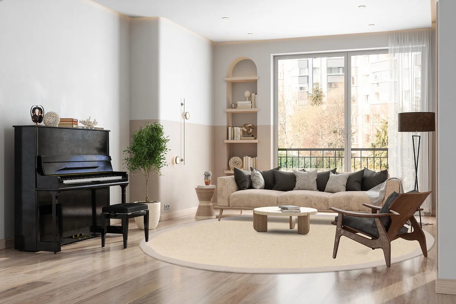 Runde tæpper (sisal) - Agave (naturhvid)