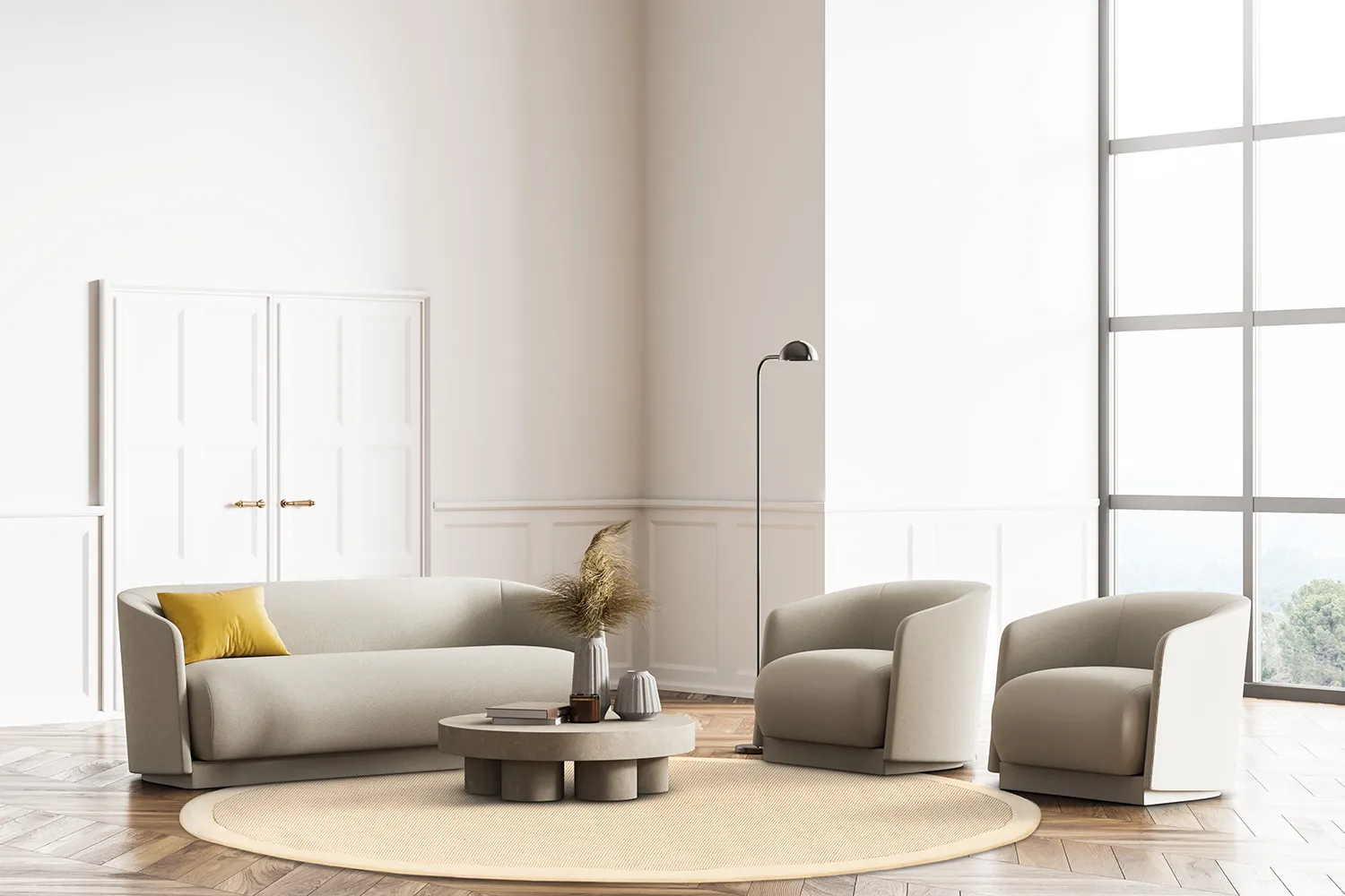 Runde tæpper (sisal) - Agave (beige/beige)