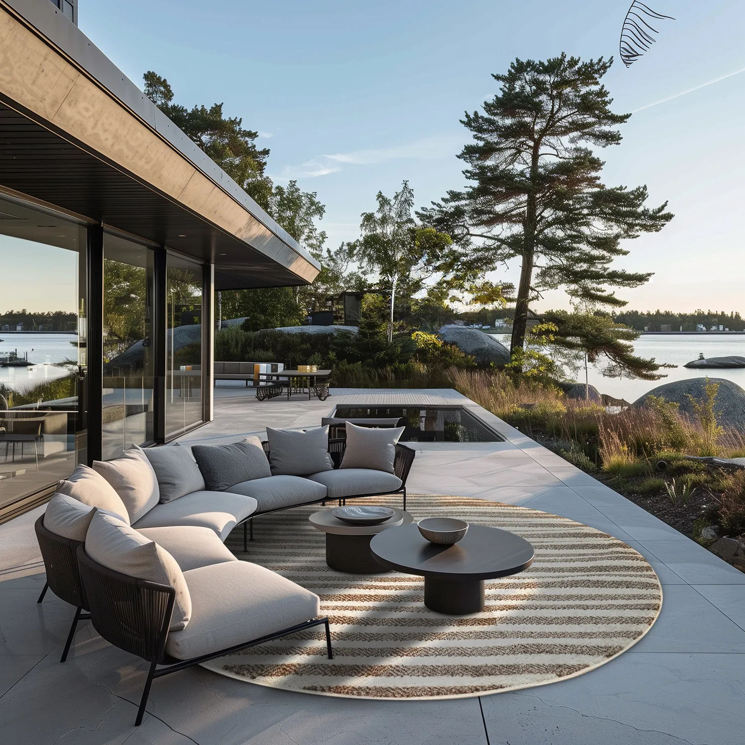 Runde tæpper - Indoor/Outdoor Baldwin (cream/beige)