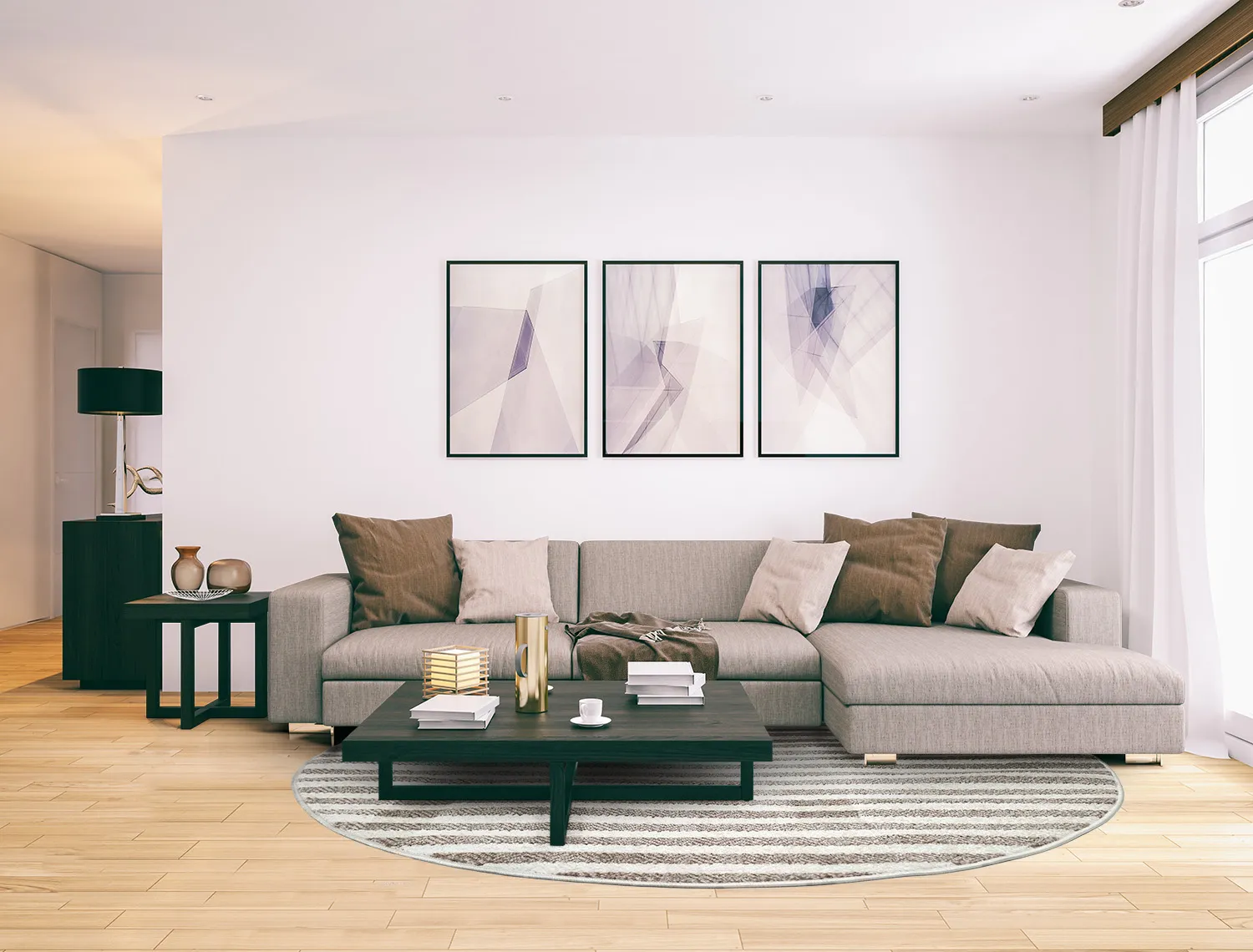 Runde tæpper - Indoor/Outdoor Baldwin (cream/beige)