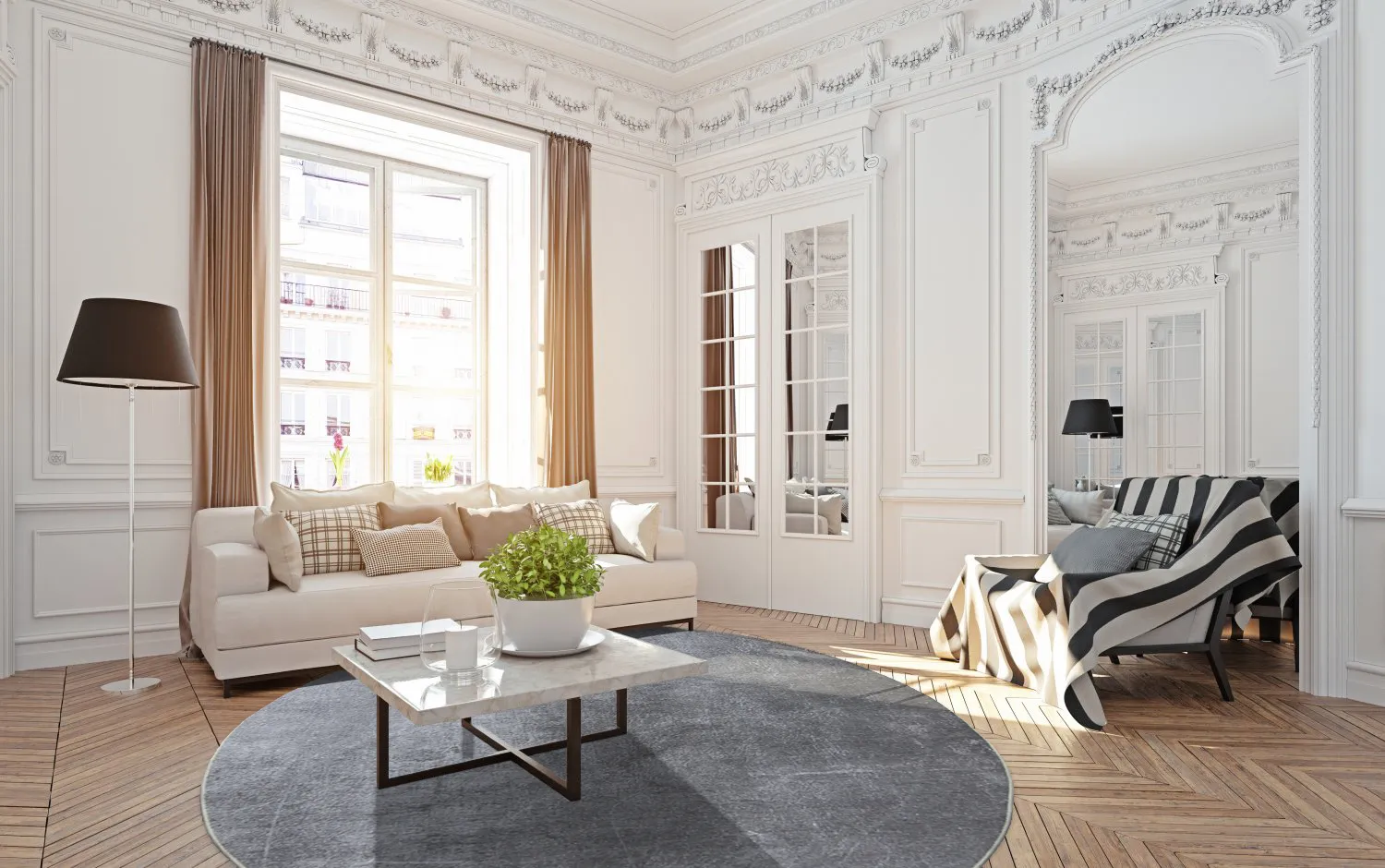 Rundt tæppe - Artena (grå)