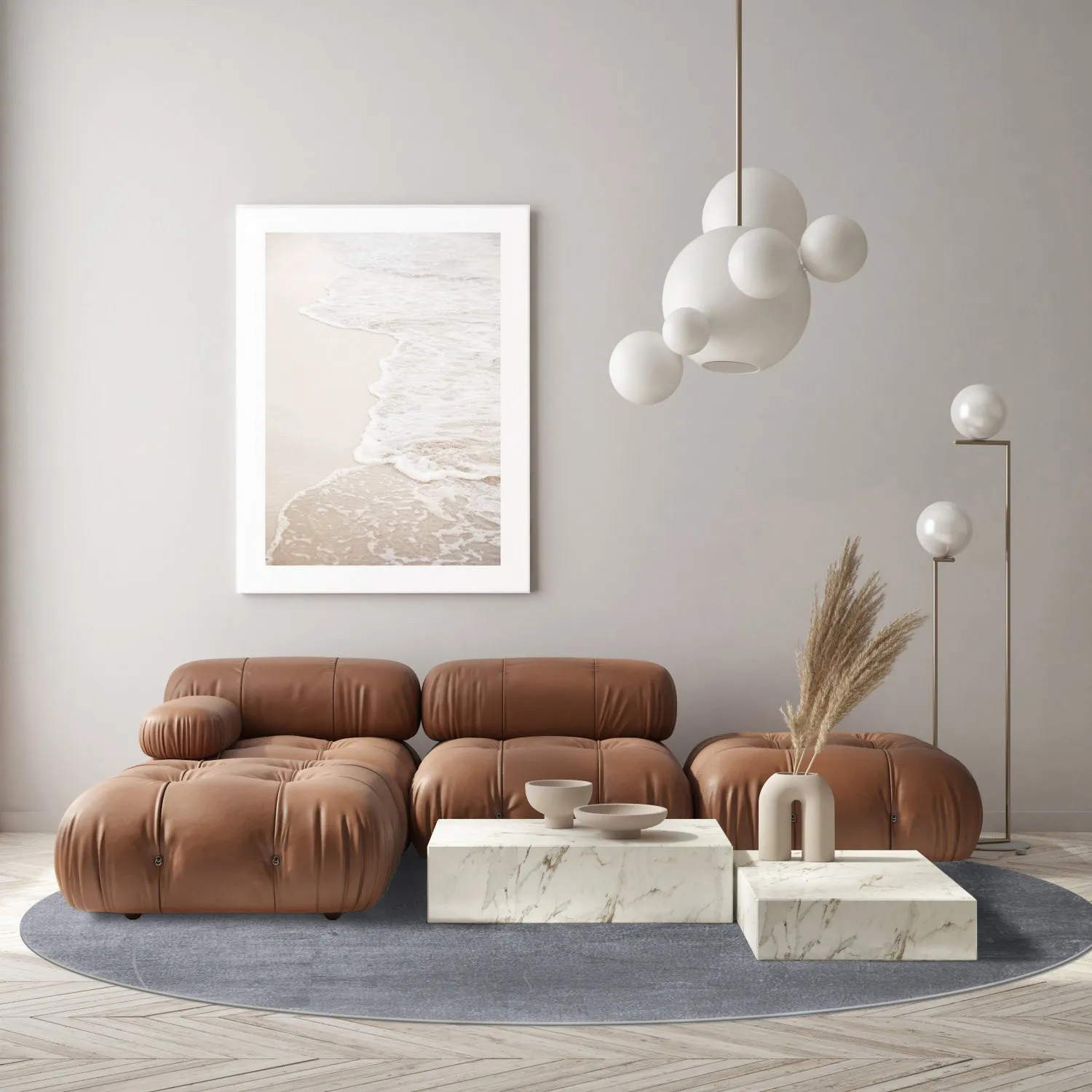 Rundt tæppe - Artena (grå)