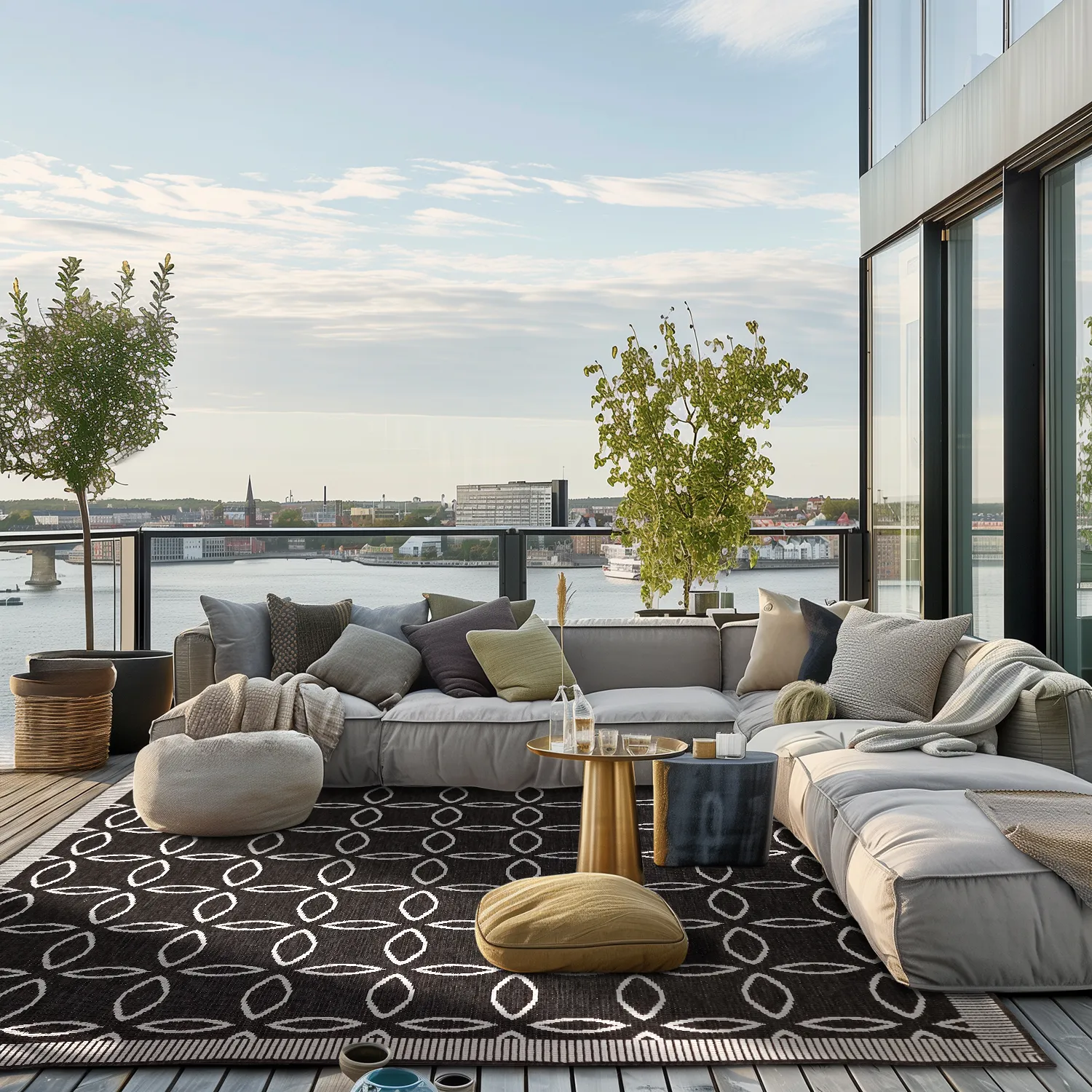 Tæpper til indendørs/udendørs brug - Dewey (sort)