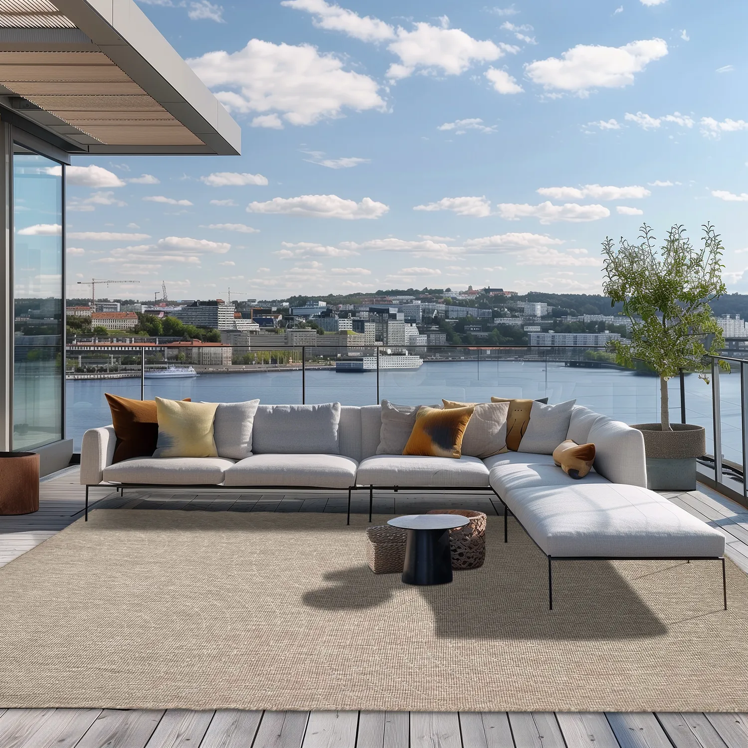 Tæpper til indendørs/udendørs brug - Hayden (beige)