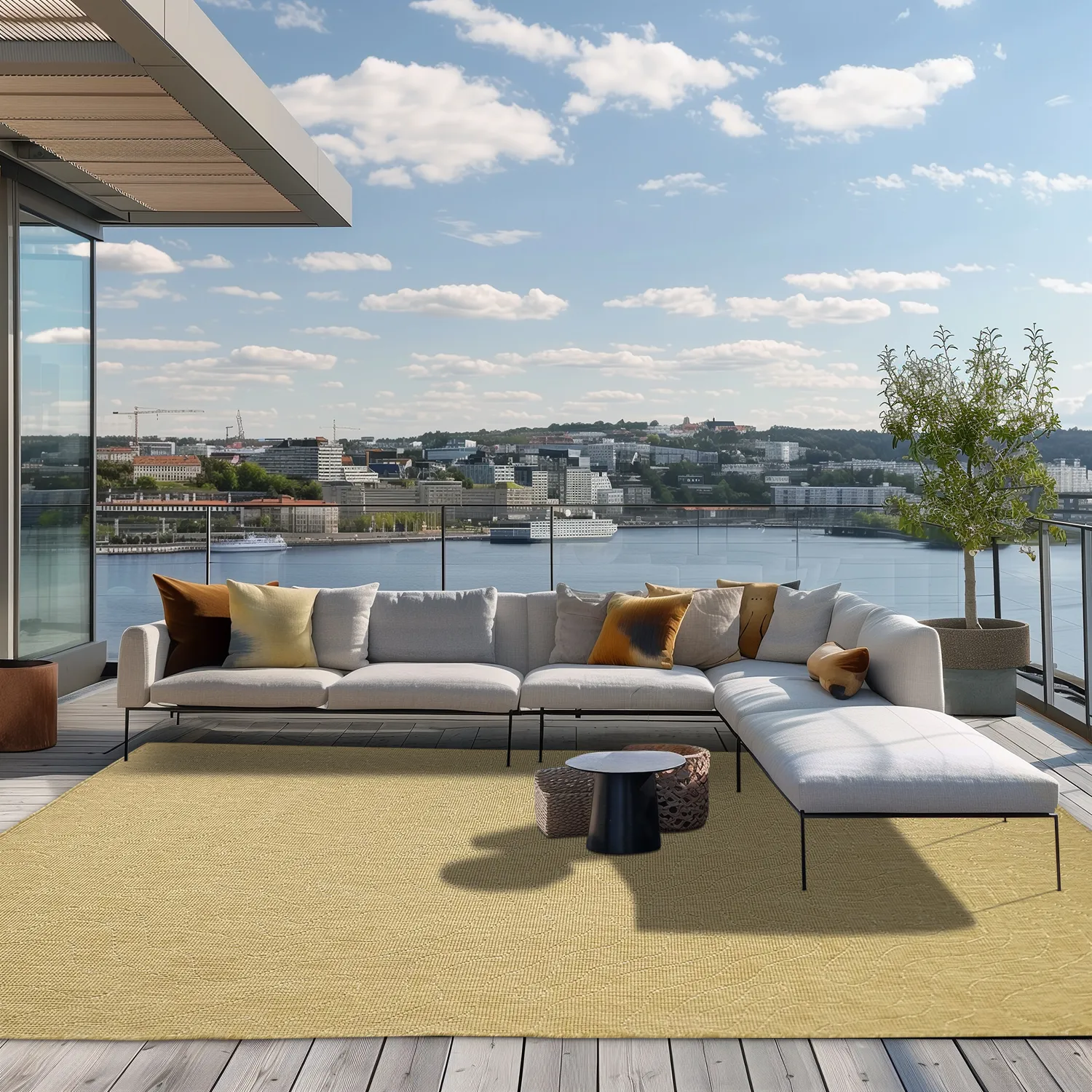 Tæpper til indendørs/udendørs brug - Thurman (gul)