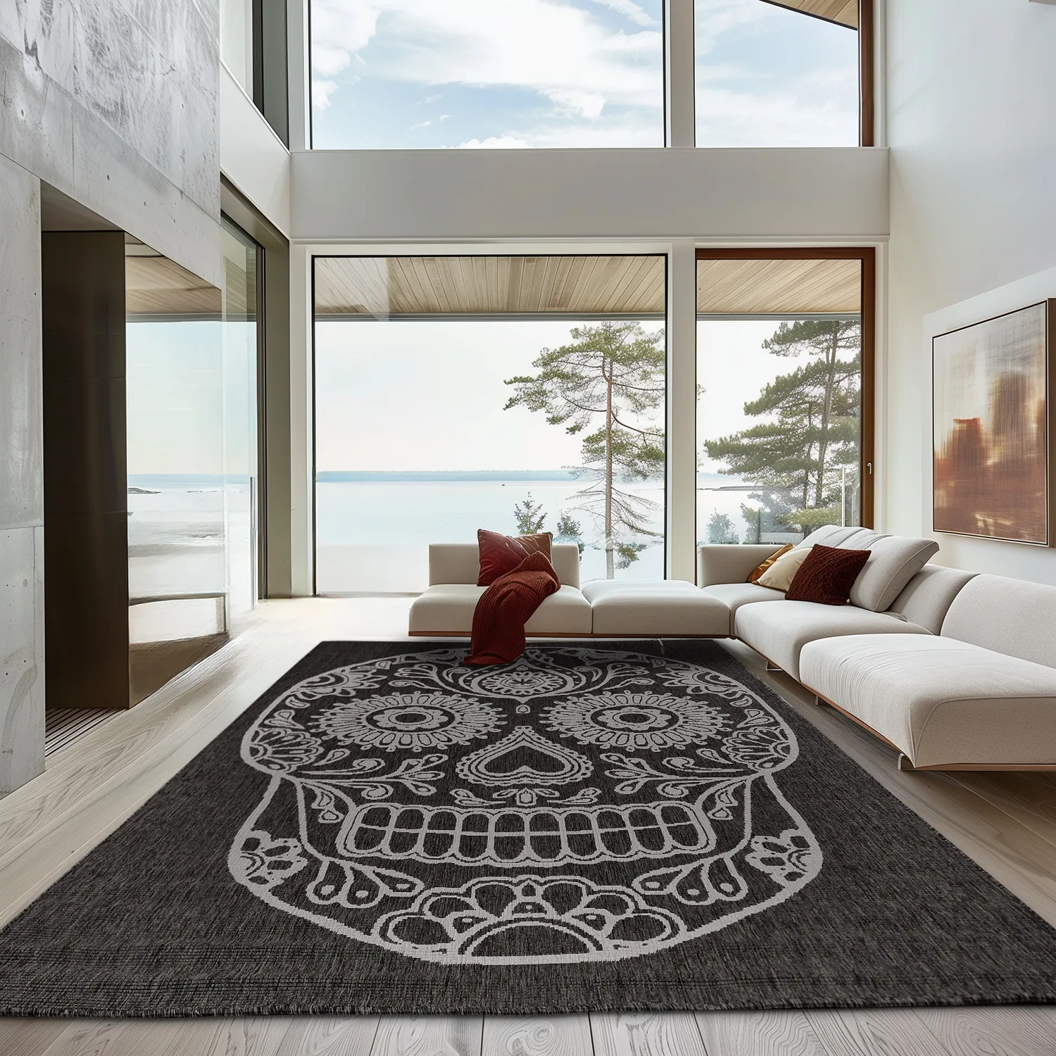 Tæpper til indendørs/udendørs brug - Raylan (sort)